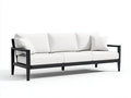 Sofá de 3 plazas 220×85×78 cm - negro y blanco - estilo moderno para salón