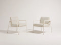 Sillas de comedor para exteriores set de 2 61×63×81 cm - beige y blanco - tapizadas con reposabrazos