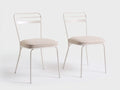 Sillas de comedor para exteriores de metal 55×58×86 cm - blanco - estilo moderno con cojín para terraza