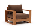 Silla de ocio al aire libre 82×78×76 cm - madera natural y marrón - diseño moderno para terraza