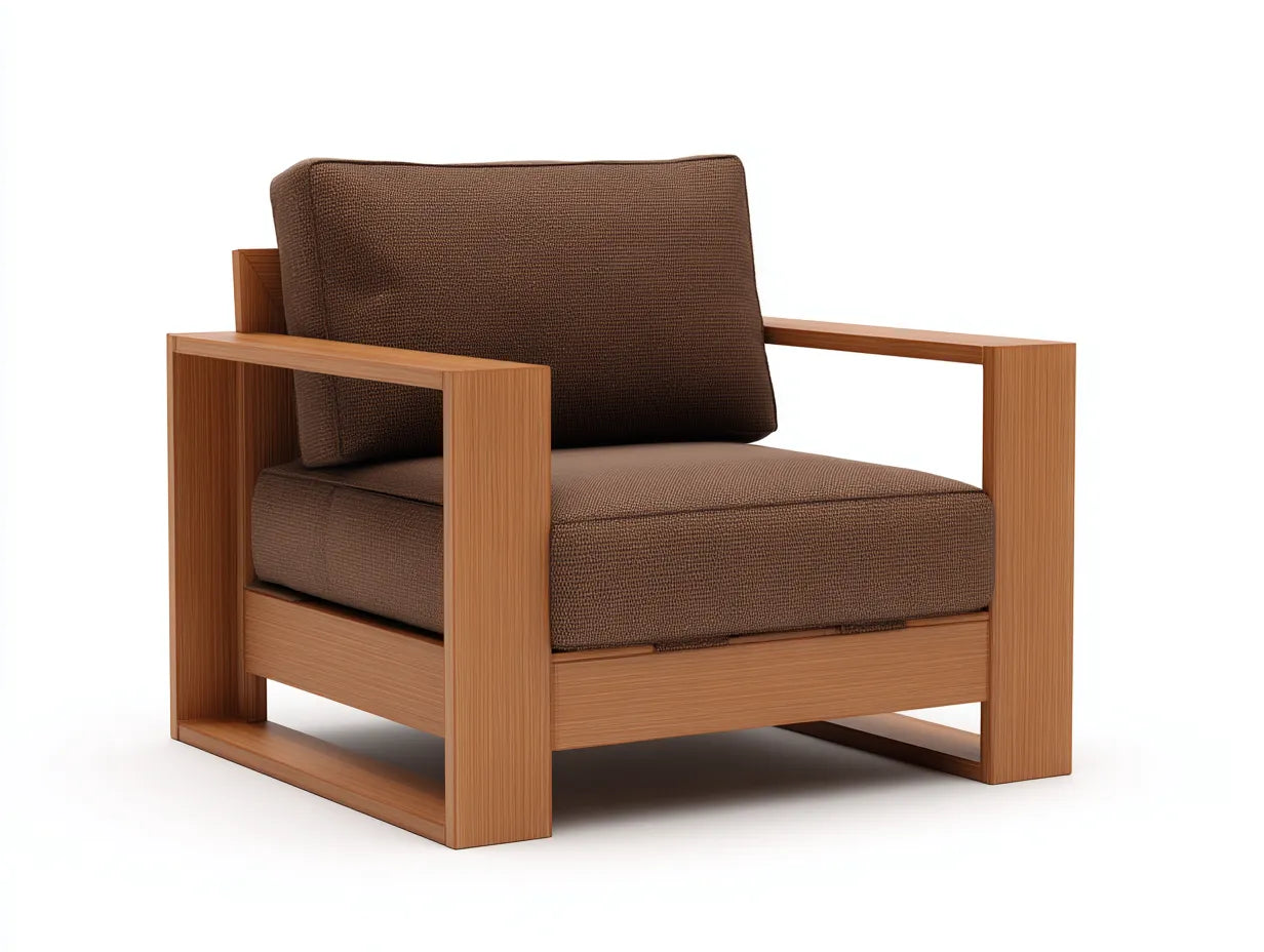 Silla de ocio al aire libre 82×78×76 cm - madera natural y marrón - diseño moderno para terraza