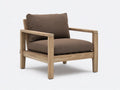 Silla de ocio al aire libre 78 x 82 x 79 cm - madera natural y marrón - con brazos para terraza