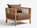 Silla de ocio al aire libre de madera 82×84×79 cm - madera natural y marrón - diseño de lamas para terraza