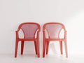 Sillas de comedor para exteriores set de 2 55×57×80 cm - rojo - resina con respaldo perforado
