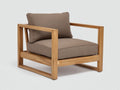 Silla de ocio al aire libre de madera 78×82×75 cm - marrón y gris topo - diseño moderno confortable para terraza