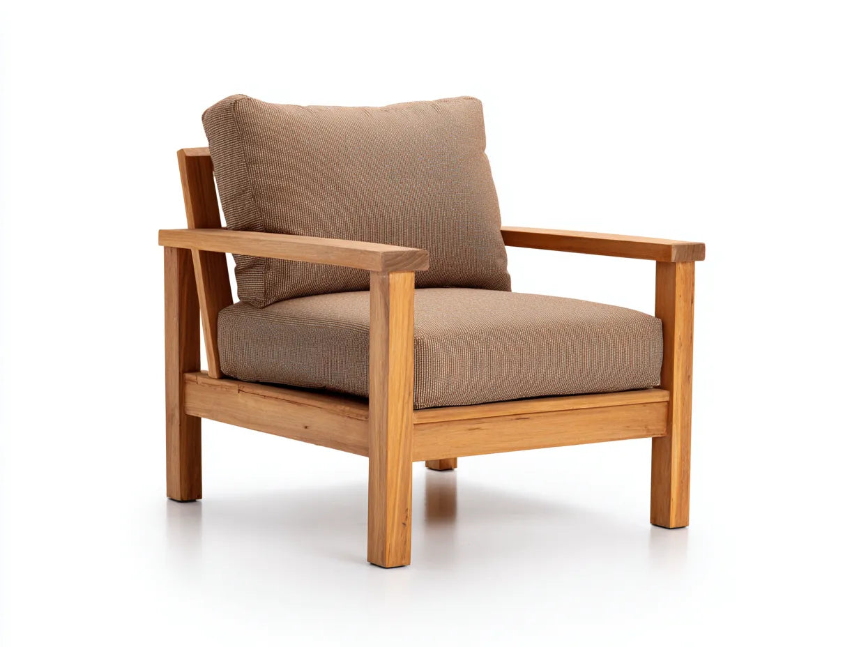 Silla de ocio al aire libre de madera 80 x 84 x 78 cm - marrón y natural - con brazos para terraza