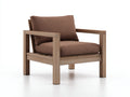 Silla de ocio al aire libre 80 x 83 x 78 cm - marrón y madera natural - con brazos para terraza