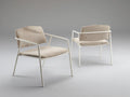 Sillas de comedor para exteriores de metal 60×62×78 cm - beige y blanco - diseño contemporáneo con respaldo cómodo para terraza