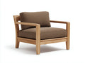 Silla de ocio al aire libre 78 x 82 x 76 cm - marrón y natural - con brazos para terraza