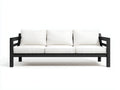 Sofá de 3 plazas con estructura metálica 225×90×82 cm - blanco y negro - diseño moderno confortable para salón